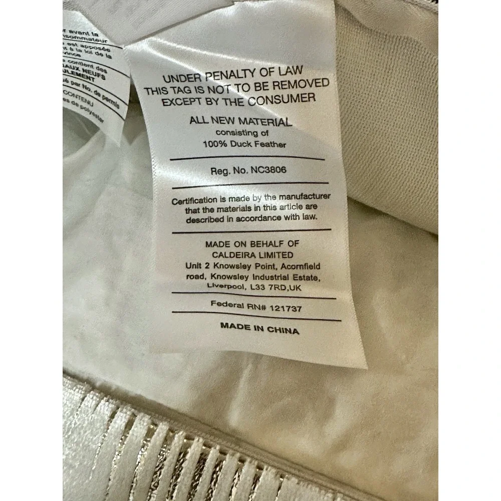 Caldeira Modern Silver Metallic Foil Accent Throw Pillow 24x16 Velvet Feather